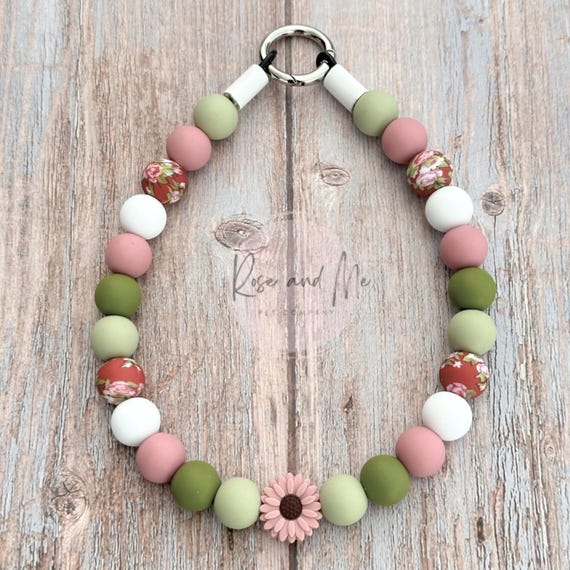 Personalized Mauve Boho Beaded Dog Necklace, Puppy Gift, Custom beaded necklace, Bubble Gum, Dog Fashion Necklace, Beaded Dog Collar
