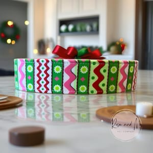 Christmas Dog Collar, Christmas Ribbon, Pet Gift, boy dog collar, Holiday Dog Collar, Girl Dog Collar, New Pet Gift, Christmas Collar