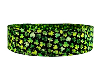 Shamrock Dog Collar: St Patrick's Day Green Cotton Pet Collar