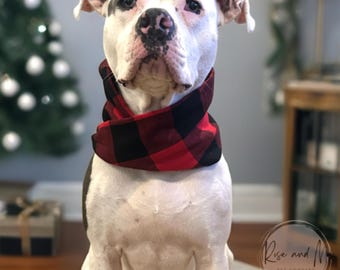 Flannel Dog Infinity Scarf: Flannel Plaid personalized Soft Bandana