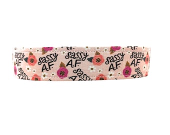 Sassy AF Floral Dog Collar: Adjustable Cotton Pet Collar