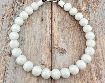 Handmade Beaded Dog Necklace: Silicone Pearl Fashion Collar