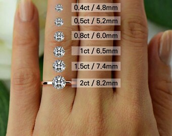 Engagement Ring Diamond Size Chart