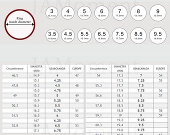 Mens Ring Size Chart Inches