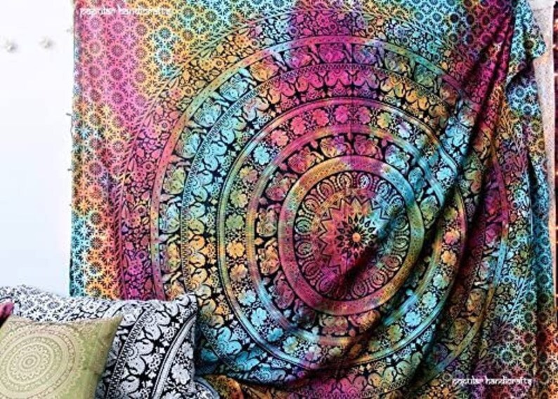 Wall Tapestry Mandala Tapestry Wall Hanging Tapestry Cotton Etsy