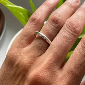 Band Full Round Ring Rounded Band 3 mm Ring Silver Stacking Ring Thick Round Band Chunky Silver Gift for Her