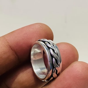 Silver spin ring, Celtic spin ring, Bali spin ring, Spinner ring silver 925, Sterling silver spinner ring, Spinning ring, Weaving ring