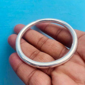 5 mm Thick Heavy Silver Bangle Heavy Polished Sterling Silver Bangle Chunky Silver Bracelet Stackable Bangle Beautiful Bangle Gift For Her