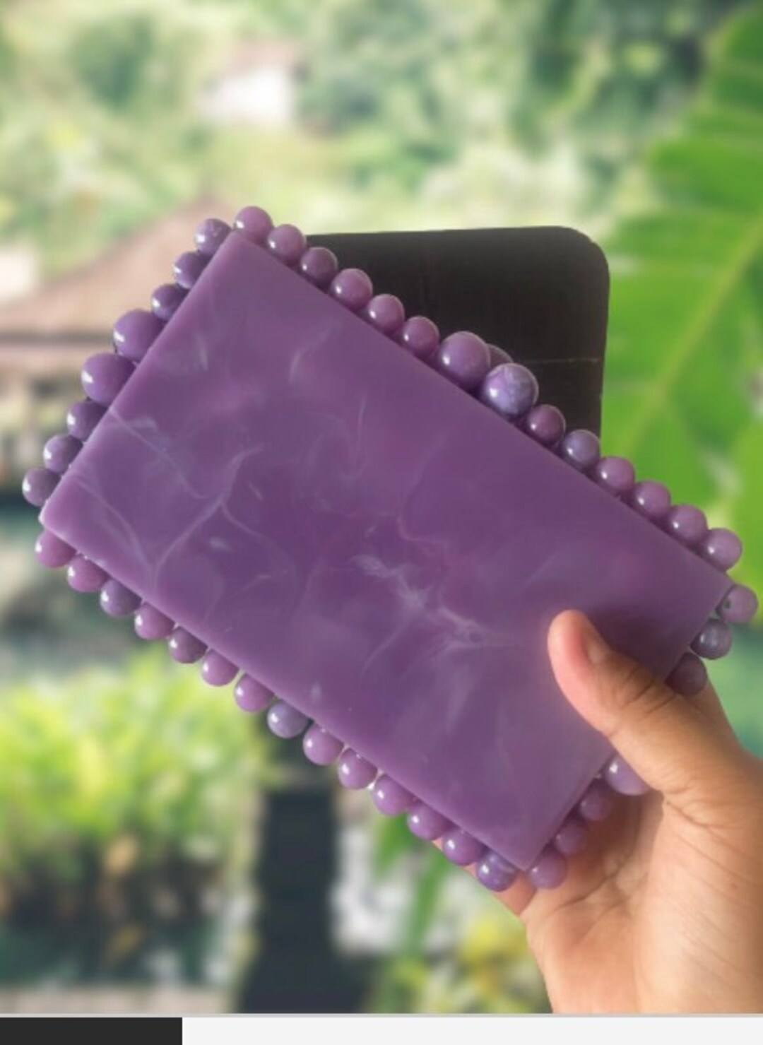 Marble Look Beautiful Clutch Pearl Beaded Bag With Pearl Etsy