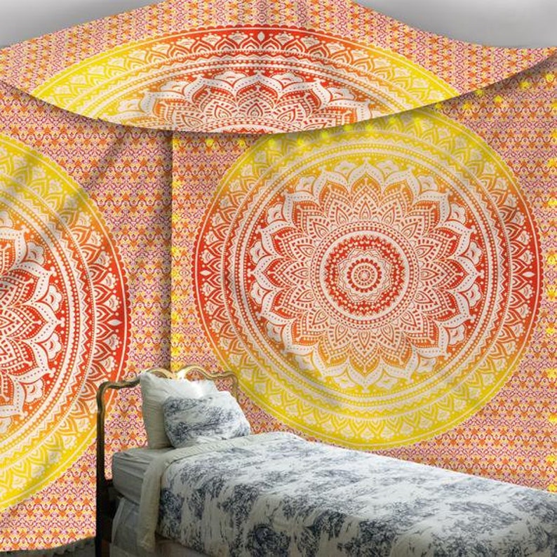 Wall Tapestry Mandala Tapestry Wall Hanging Tapestry Cotton Etsy