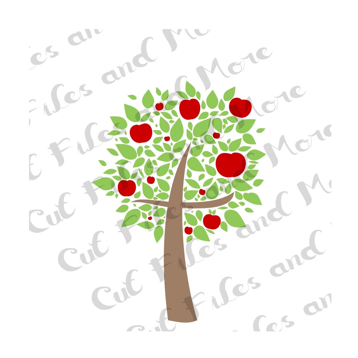 Download Apple Tree Fruit Silhouette Design Cut File Svg And Png Etsy
