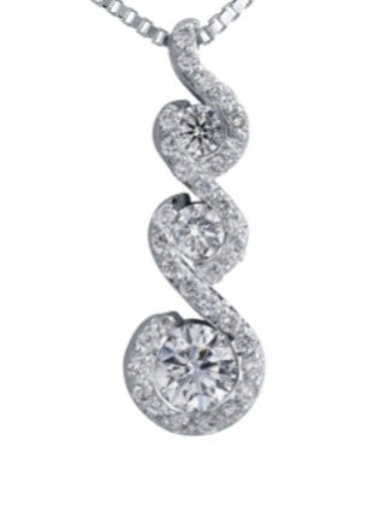 14K White Gold Canadian Diamond Necklace Etsy Ireland