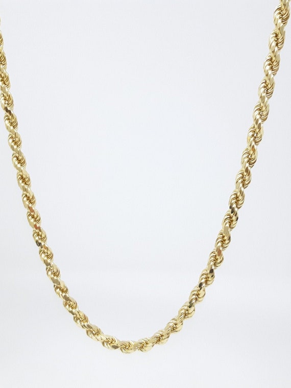10K Yellow Gold Hollow Rope Chain 24 