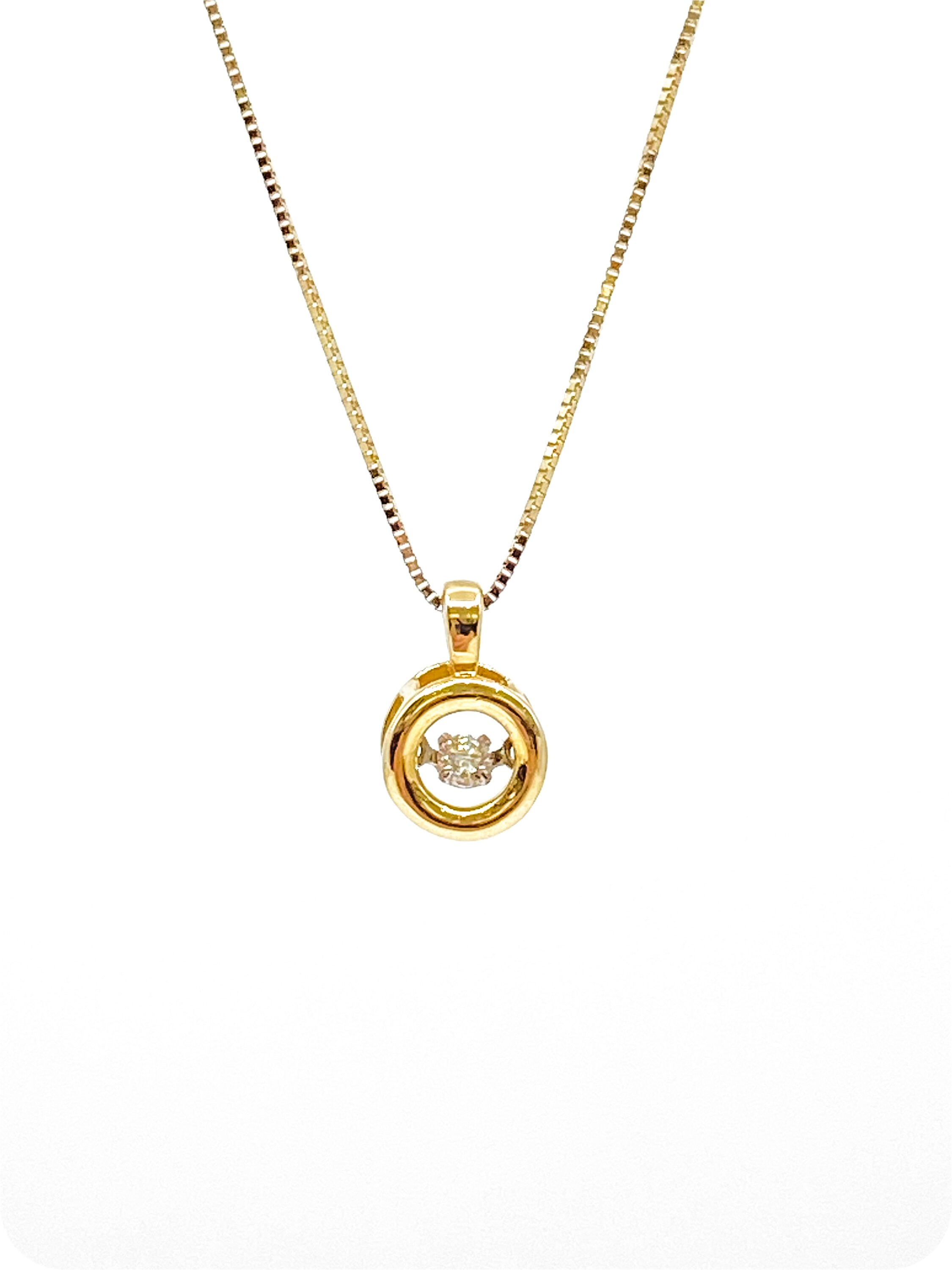 10K Yellow Gold Diamond Pendant - Etsy 