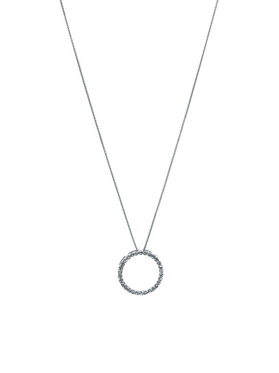 10K White Gold Diamond Eternity Pendant Etsy Australia