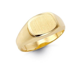 10K Yellow Gold Engravable Gents Signet Ring, size 10