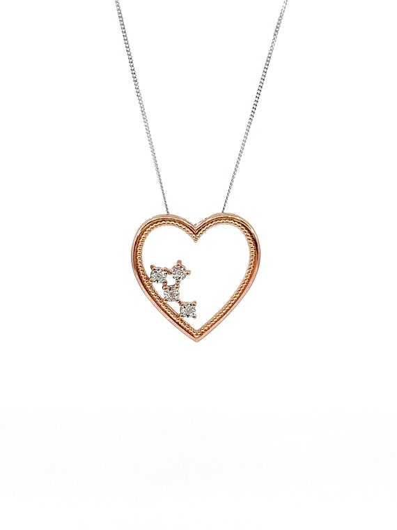 10K White \u0026 Rose Gold 0.02cttw Diamond 