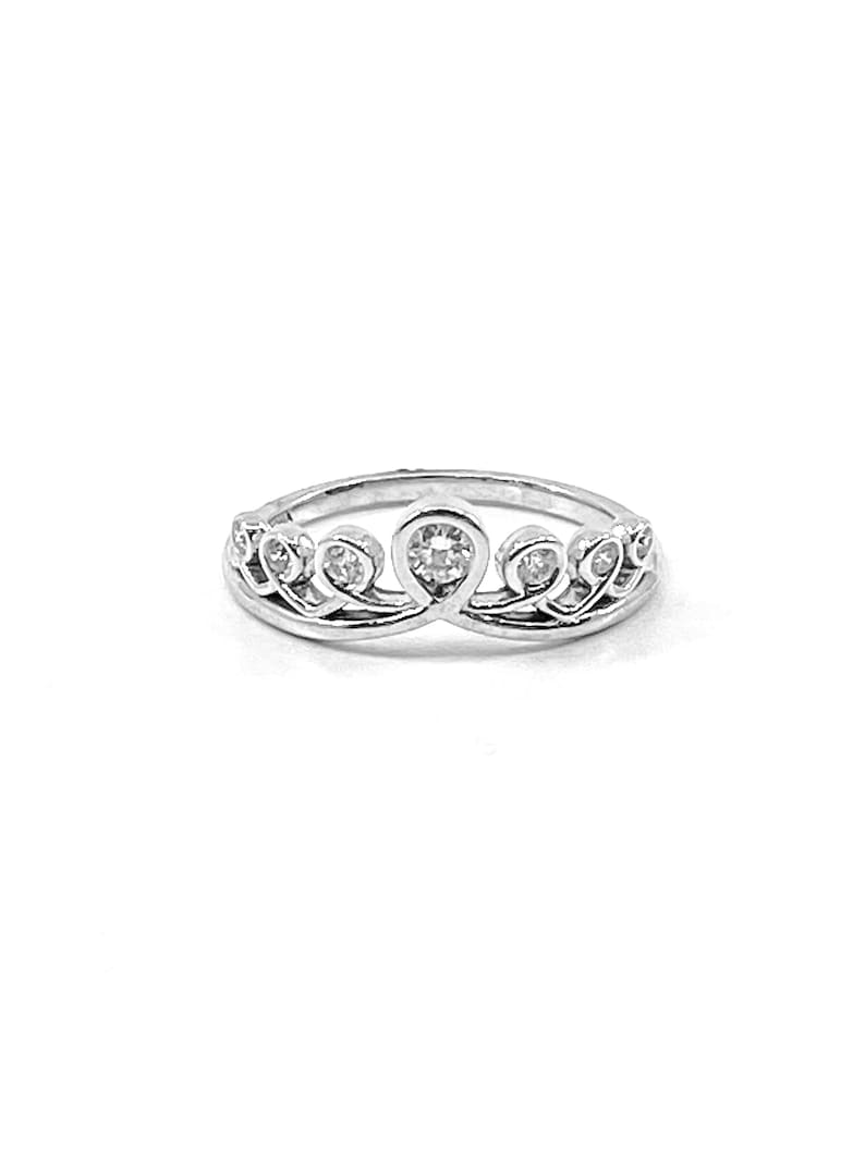 10K White Gold 0.20cttw Diamond Crown Ring 10K White Gold 0.20cttw Diamond Crown Ring
