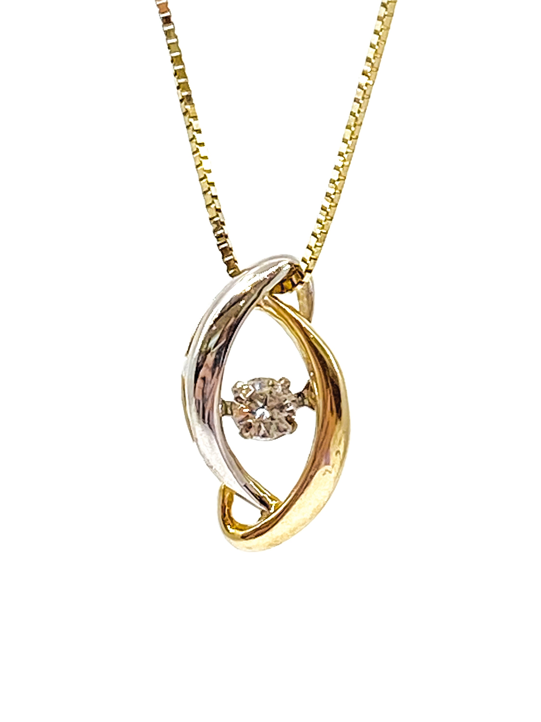 10K White and Yellow Gold 0.09cttw Diamond Pendant, 18 - Etsy 日本