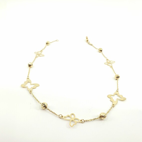 10k gold sale butterfly anklet