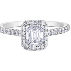 18K White Gold & Palladium Alloy (hypoallergenic) 1.47cttw Canadian Diamond Engagement Ring