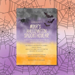 Spooky Kids Halloween Party Invitation: Editable Costume Party Evite