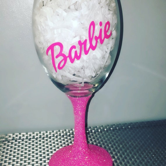 barbie wine glass