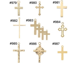 14K Gold Filled Stamped Traditional Tubular Crucifix Item #P6047 