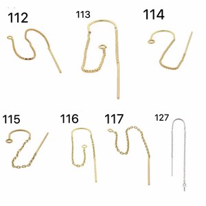 1x 14kChilo di riempimento oro / Sterling argento U-Threader Orecchino earwire (venduto per pezzo)