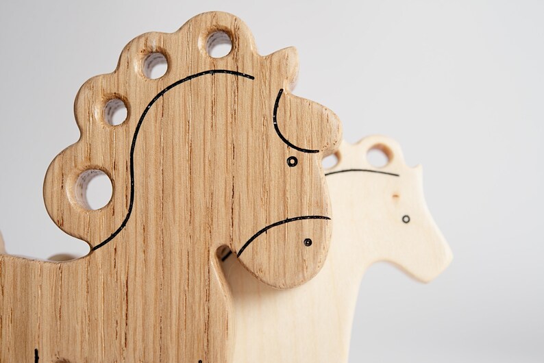 Natural Wood Happy Horse Wooden Horse High quality Wooden Toy Cartoon