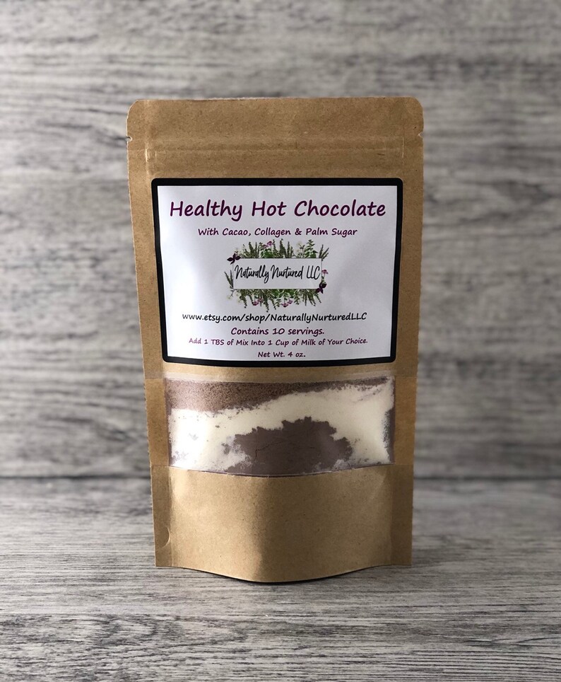Healthy Hot Chocolate Cacao Collagen Antioxidant Etsy