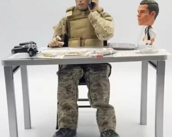 1/6スケール シルバーテーブル 28cm人形用 12インチアクションフィギュア人形用 組み立て簡単ジオラマ