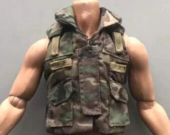 1/6スケール兵士迷彩ジャングルタクティカルチェストリグ防弾ベストモデル12インチアクションフィギュア玩具DIYケンアクセサリー