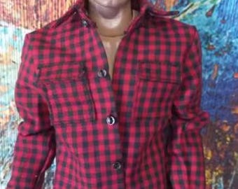 1/6 Scale Trendy Casual Wear Open Collar Plaid Shirt Multi Pocket Model for 12" Male Action Figure Body Toy Ken Red Blue Green Yellow Black