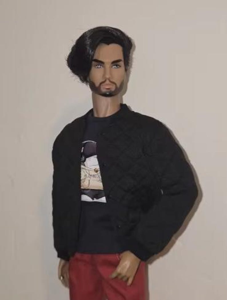 1/6 Scale Trendy Jacket Casual Coat Clothes Accessory Model Fit 12" Male Soldier Action Figure Body Dolls Ken Black