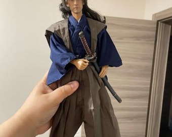 1/6スケール 男性兵士 日本の侍 着物 衣装 麦わらサンダル モデル 12インチアクションフィギュアボディ対応