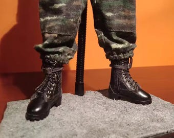 1/6 女性用 中空ブーツ 兵士用 ブラックシューズ モデル 12インチ アクションフィギュア ボディ ドール BJD 対応