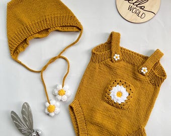 Conjunto de pelele y patucos de algodón para bebé. Mono de punto para bebé niña o niño. Ropa de verano para bebé. Conjunto para recién nacido. Conjunto de regalo para mamá primeriza. Conjunto para llevar a casa.