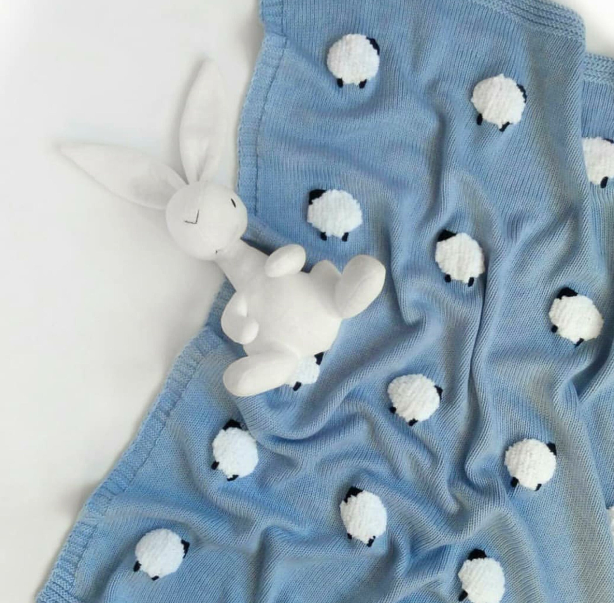 Sheep Baby Blanket Handknit Fuzzy Sheep knitted sheep Etsy