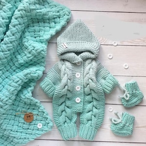 Newborn Baby Homecoming Dress | 4 piece set Hospital Gown | unisex Baby Clothes |Knitted Baby Clothes baby boy girl outfit for hospital