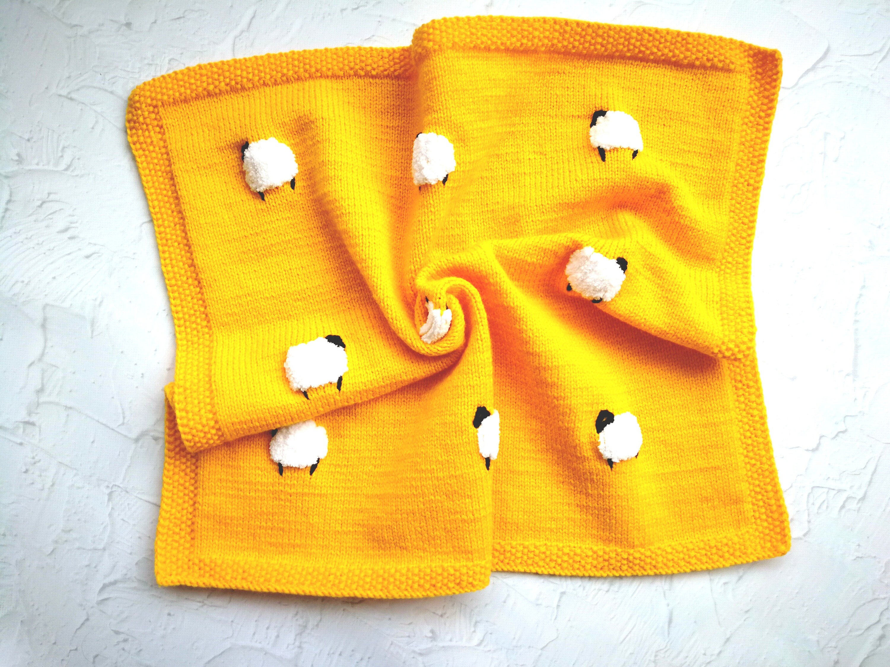 Sheep Baby Blanket Handknit Fuzzy Sheep knitted sheep Etsy
