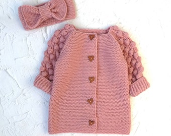 Toddler girls wool hoodie coat Warm winter custom baby clothes Bear hooded cardigan Baby girl fall outfits Sweater cardigan for toddler girl