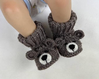 Knitted Baby Booties Baby Shoes Newborn Socks Baby Shower Gift for Baby Pregnancy Announcement Ready to ship Baby Gender Reveal