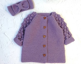 Conjunto para niñas abrigo de lana con capucha Ropa de bebé personalizada de primavera cálida, cárdigan con capucha Conjuntos de otoño para niña Suéter cárdigan para niña pequeña