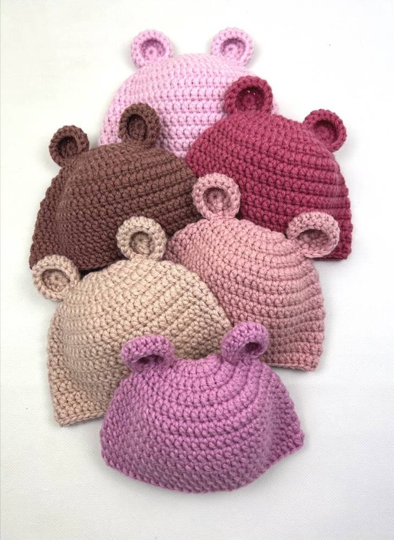 Gorro de oso de crochet Gorro de oso de lana Gorro de oso recién