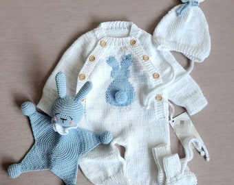 Newborn Neutral Baby Coming Home Outfit | Knit Baby Clothes | Unisex Baby First Outfit | Newborn Gift | Baby Hospital Outfit Gender Neutral