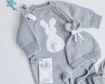 Newborn Neutral Baby Coming Home Outfit | Knit Baby Clothes | Unisex Baby First Outfit | Newborn Gift | Baby Hospital Outfit Gender Neutral
