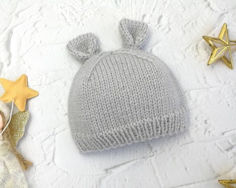 Crochet bear hat Wool bear hat Newborn bear hats Crochet newborn hat Baby hat with ears Animal baby hat Bear beanie Newborn boy hat Bonnet
