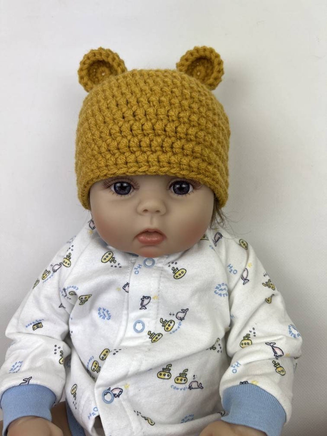 Crochet Bear Hat Wool Bear Hat Newborn Bear Hat Crochet Etsy