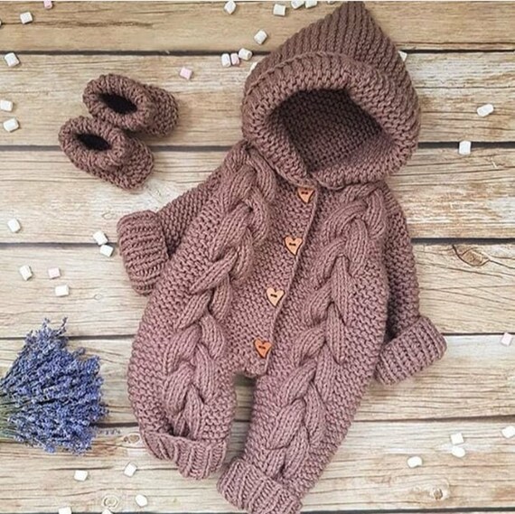 Crochet baby rompercrochet baby bootiesbaby girl boy knitted | Etsy